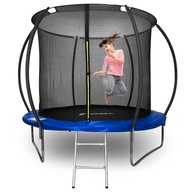 TRAMPOLINA OGRODOWA Z SIATKĄ WEWNĘTRZNĄ DLA DZIECI GALWANIZOWANA 8FT 244cm