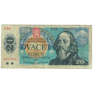 Banknot, Czechosłowacja, 20 Korun, D.1982, KM:95,