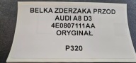 TRAVERSA paraurti Anteriore AUDI A8 D3 4E0807111AA ORYG