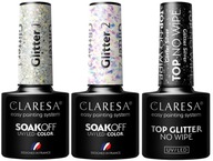 Sada "Glitter" Claresa Glitter Top bez premývania Drobné striebro