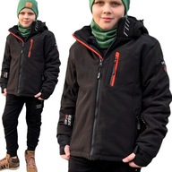 Chlapčenská zimná športová teplá bunda Softshell čierna FST 5586 140