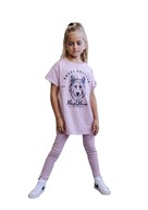 Różowa tunika t-shirt z wilkiem Mash MNIE 104/110