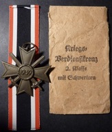 Kriegsverdienstkreuz 2 klasy z mieczami+ torebka Moritz Hausch AG