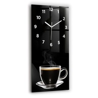 Tvrdené sklenené hodiny Tečúce bezhlučné ako darček Čierna káva 30x60