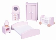 Nábytok pre bábiky - spálňa + posteľná bielizeň