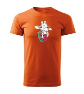 Koszulka T-shirt dziecięca K267 ŻYRAFA MUSIC pomarańczowa rozm 110