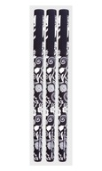 Guľôčkové pero Vinson Kvety čierno-biele 0,7mm 3ks