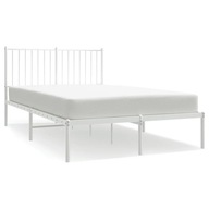 Metalowa rama łóżka z wezgłowiem, biała, 120x
