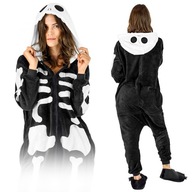 KOSTIUM ONESIE SZKIELET PLUSZOWY STRÓJ HALLOWEEN PRZEBRANIE CIEPŁE UNISEX S