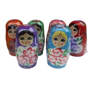5 ks ručne vyrábaných figúrok ruských hniezdiacich bábik