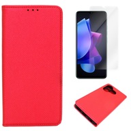 Flipové puzdro GSM Hurt pre Tecno Spark 10 NFC 4G Smart Magnet červené + Tvrdené sklo GSM-HURT pre Tecno Spark 10 NFC 4G 1 ks