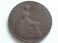 Anglia 1910 One Penny , Król Edward VII st. 3