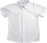 170 Koszula chłopięca galowa wizytowa biała szkoła krótki rękaw