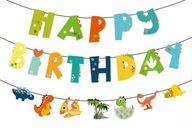 Baner urodzinowy Happy Birthday Dinozaury