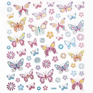 Naklejki ozdobne - Pastelowe motyle i kwiaty