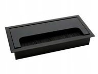 KOVOVÁ KÁBLOVÁ PRIEPUSTKA DO STOLA ČIERNA MATNÁ OBDĹŽNIKOVÁ 160x80