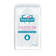Septicol Antibakteriálne obrúsky na dezinfekciu rúk a pokožky 15 ks.