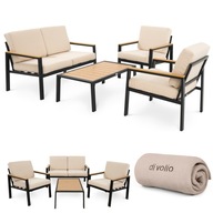 Meble ogrodowe zestaw aluminiowych stolik sofa fotele 4 osobowy na taras