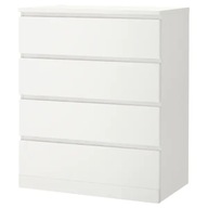 IKEA MALM Komoda 4 szuflady biały 80x100 cm