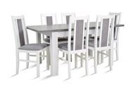 Stół 80x120/160 rozkładany 6 krzeseł drewno