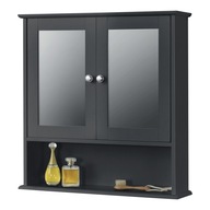 Kúpeľňová skrinka so zrkadlom 58x56x13cm Tmavosivá
