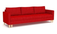 SOFA KANAPA ROZKŁADANA Z FUNKCJĄ SPANIA czerwona sofa kanapa rozkładana wer