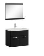 Kúpeľňová skrinka s umývadlom zrkadlo čierna mat 60x35cm Etna