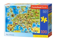 PUZZLE 100 EL. MAP OF EUROPE CASTOR JAKOŚĆ