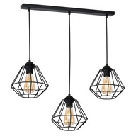 Lampa Sufitowa COLIN Czarny Metalowe Klosze 3xE27 60x80cm Lampa Wisząca Dom