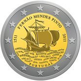 2 euro 2011 500. výročie narodenia Fernão Mendesa Pinto Minnicza (UNC)