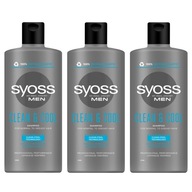 Šampón na vlasy Syoss Men Clean Cool 440 ml X3