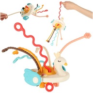 Senzorická hračka Montessori hryzátko pre bábätká labuť