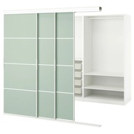 IKEA SKYTTA/PAX Garderoba z drzwiami Mehamn jasnozielony 226x160x205 cm