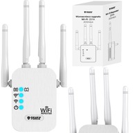 Wzmacniacz Sygnału WiFi Sieci Repeater 2.4GHz Duży Zasięg 300Mb/s 4 Anteny