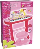 BONTEMPI GIRL ELEKTRONICZNE ORGANY ZE STATYWEM, KRZESEŁKIEM I MIKROFONEM,RÓ