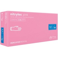 Jednorazové rukavice bez púdru Mercator Medical Nitrylex Pink 100 ks ružové