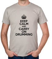 koszulka KEEP CALM AND CARRY ON DRUMMING prezent