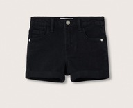 MANGO szorty jeansowe denim dla dziewczynki czarne 122