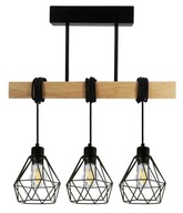 Lampa sufitowa wisząca LED drewniana belka diament E27 żyrandol loft