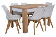 Skandynawskie krzesła 6 szt i stół rozsuwany SALON