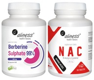Aliness Berberín 400 mg + NAC N-Acetyl-L-Cysteine Chudnutie Závislosť