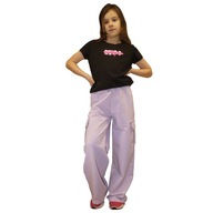 Dievčenské nohavice CARGO štyri vrecká fialová - 122(6 rokov)