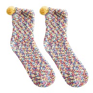 1 pár zimných bavlnených ponožiek koralový