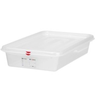 ÉLELMISZER TARTÁLY GN 2/3 CÍMKÉVEL ÉS FEDÉLLEL 13.5L