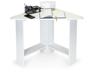 Moderný počítačový stôl rohový biely