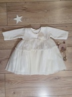 Mamatti Detské šaty s dlhým rukávom tyl ecru veľ. 68