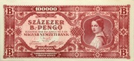 Węgry - BANKNOT - 100000 B-Pengo 1946 - KOBIETA - Budapest