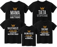 Zestaw koszulek dla rodziny Mama Tata Syn Córka