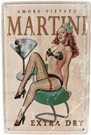 Kovová reliéfna tabuľa na stenu 20 x 30 cm, ozdobný plech MARTINI