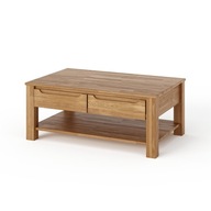 Konferenčný stolík drevený masív dubové zásuvky Elan 110x70 2S